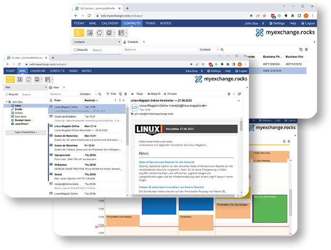 Email, calendar and groupware features overview